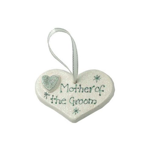 Image of Mother Of The Groom Silver Sparkle Heart Wedding Keepsake