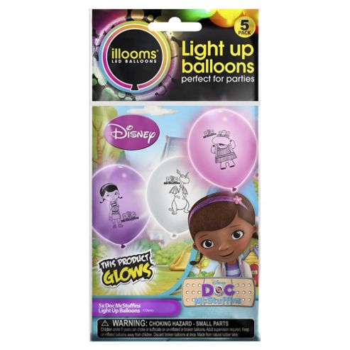 Image of Illoom Doc Mcstuffins Light Up Balloons 5pk