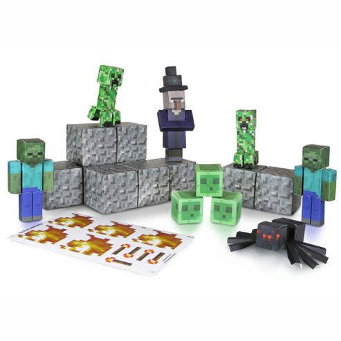 Image of Minecraft 30 Piece Hostile Paper Craft Pack