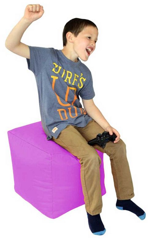 Image of Valufurniture Cube Purple Bean Bag