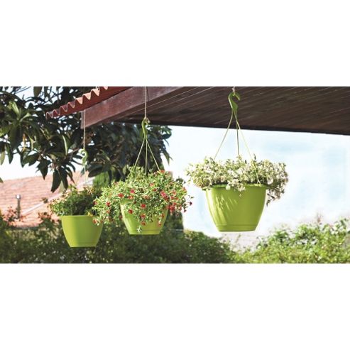 Image of Algarve Hanging Basket 31cm Green - Set Of 3