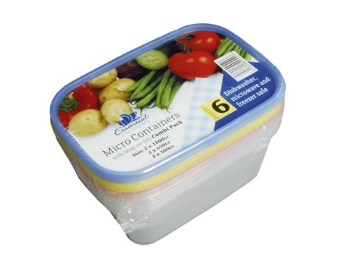 Image of Essential Mwccom M/wave Container+lid Asstd X6