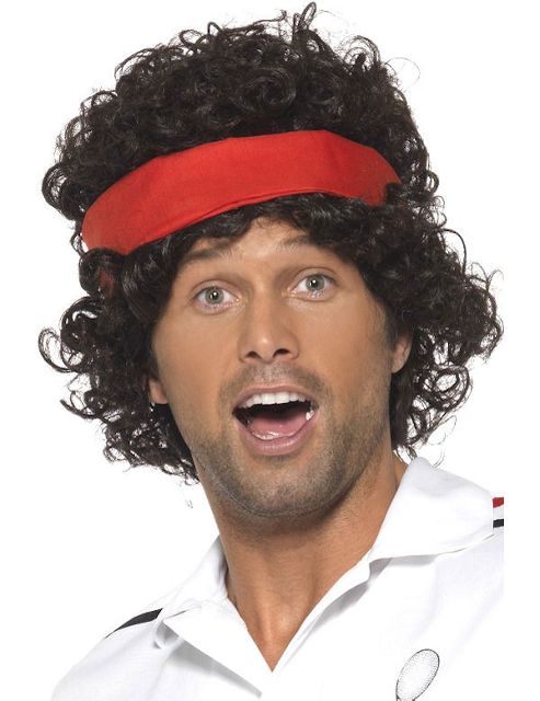 Image of 80s Tennis Player Wig With Headband