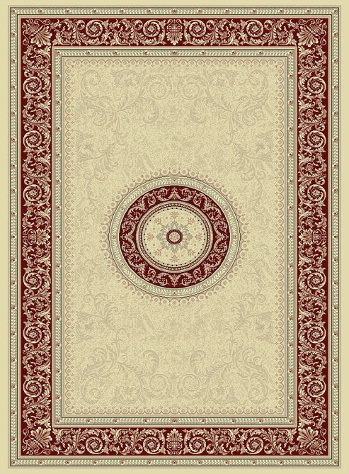 Image of Mastercraft Rugs Noble Art Ivory Red Medallion Rug - 160cm X 230cm