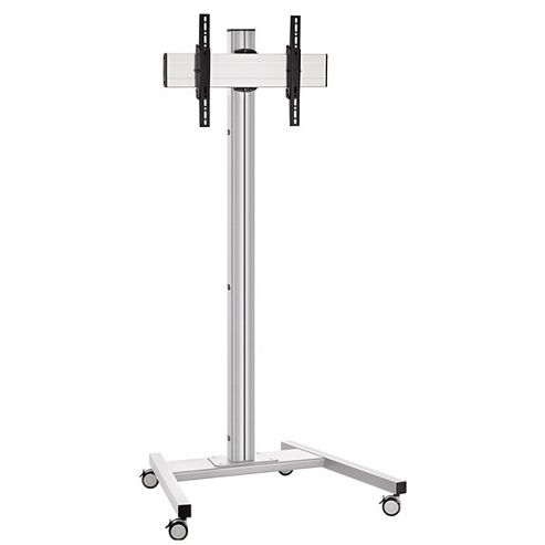 Image of Silver Trolley Stand With Optional Tilt For Up To 65 Inch