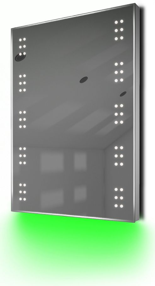 Image of Bathroom Shaver Mirror With Underlighting, Bluetooth, Demist & Sensor K11sgaud