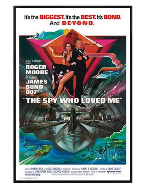 Image of James Bond Gloss Black Framed The Spy Who Loved Me Poster