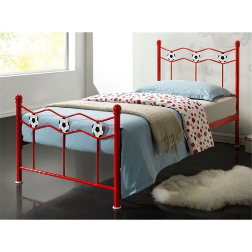 Image of Red Football Metal Bed Frame - Single 3ft