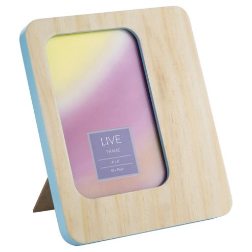 Image of Tesco Retro Photo Frame Blue 4 X 6"