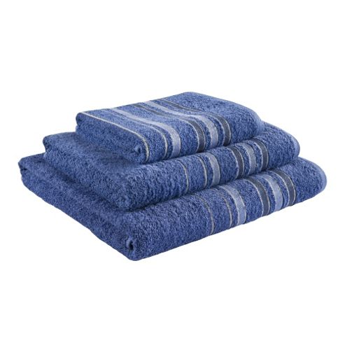 Image of Catherine Lansfield Java Stripe Bath Sheet - Navy