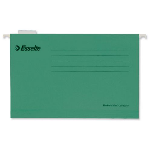 Image of Esselte Pendaflex Suspension File Kraft V-base 15mm Square 30mm A4 Green Ref 90318 [pack 25]