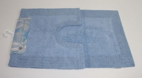 Image of Dandy Pedestal Light Blue Bath Set - 80cm X 50cm