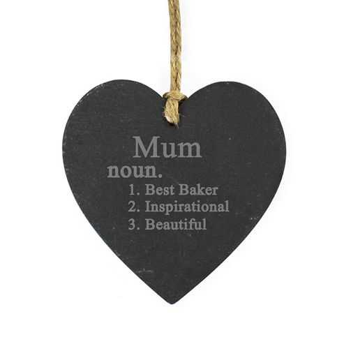 Image of Personalised Slate Word Definition Heart Ornament
