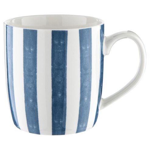 Image of Tesco Navy Stripe Barrel Mug Single