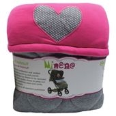 Minene Pushchair Liner Blanket Grey/Fuschia