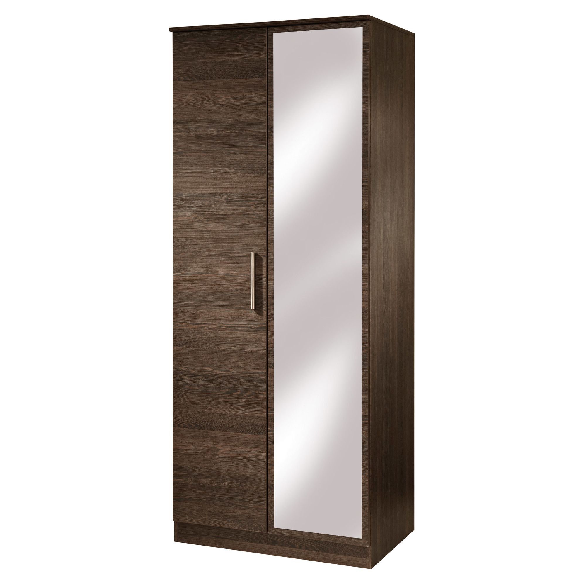 Welcome Furniture Contrast Tall Mirror Wardrobe - Mushroom at Tesco Direct