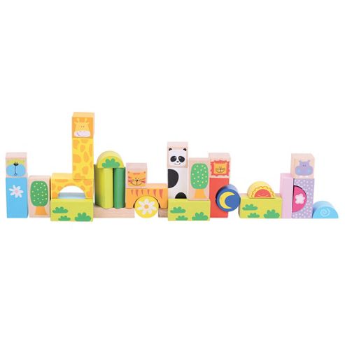 Image of Bigjigs Toys Bb081 Wooden Safari Animal Building Blocks