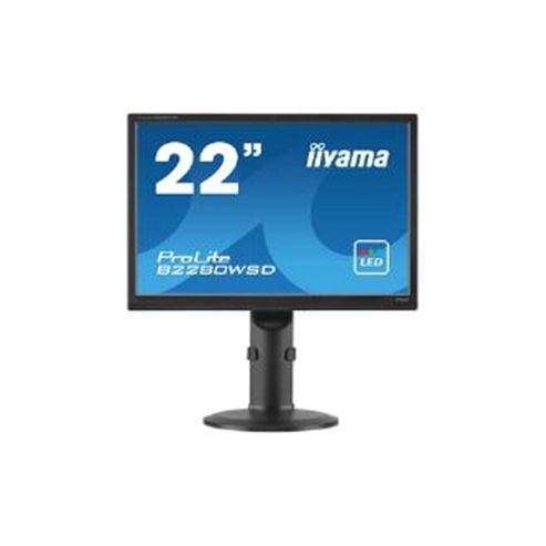 Image of Iiyama Prolite B2280wsd (22 Inch) Led Backlit Lcd Monitor 1000:1 250cd/m2 (1680x1050) 5ms Vga/dvi (black)