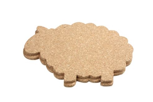 Image of T&g Woodware Ltd Cork Sheep Hot Pot Stand / Tablemat (set Of 2)