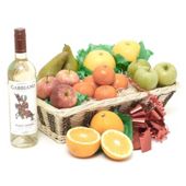 Fruit Basket With White Wine (FB19)