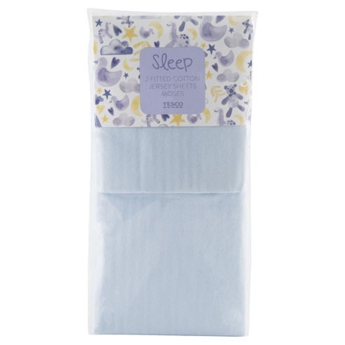 Image of Tesco Moses 2 Fitted Sheets, Blue