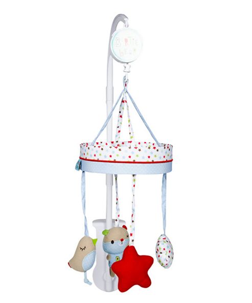 Image of Red Kite Bertie Bear Cot Music Mobile Blue