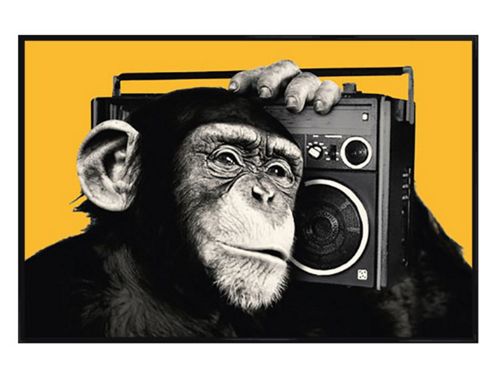 Image of The Chimp Gloss Black Framed Boombox Poster