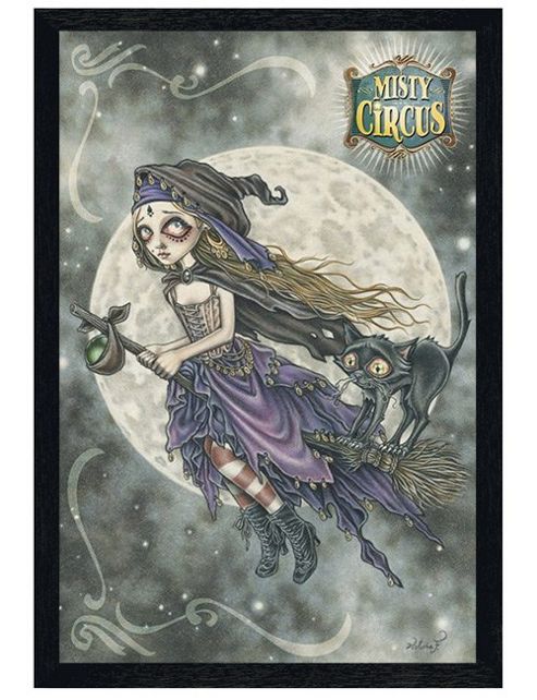 Image of Victoria Frances Black Wooden Framed Flight Of The Sorceress Poster