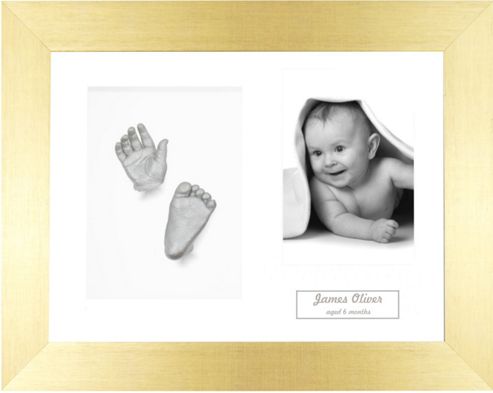 Image of 3d Baby Casting Kit - Gold Frame - Silver Paint