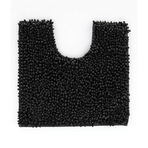 Image of Catherine Lansfield Microfibre Chenille Pedestal Mat - Black