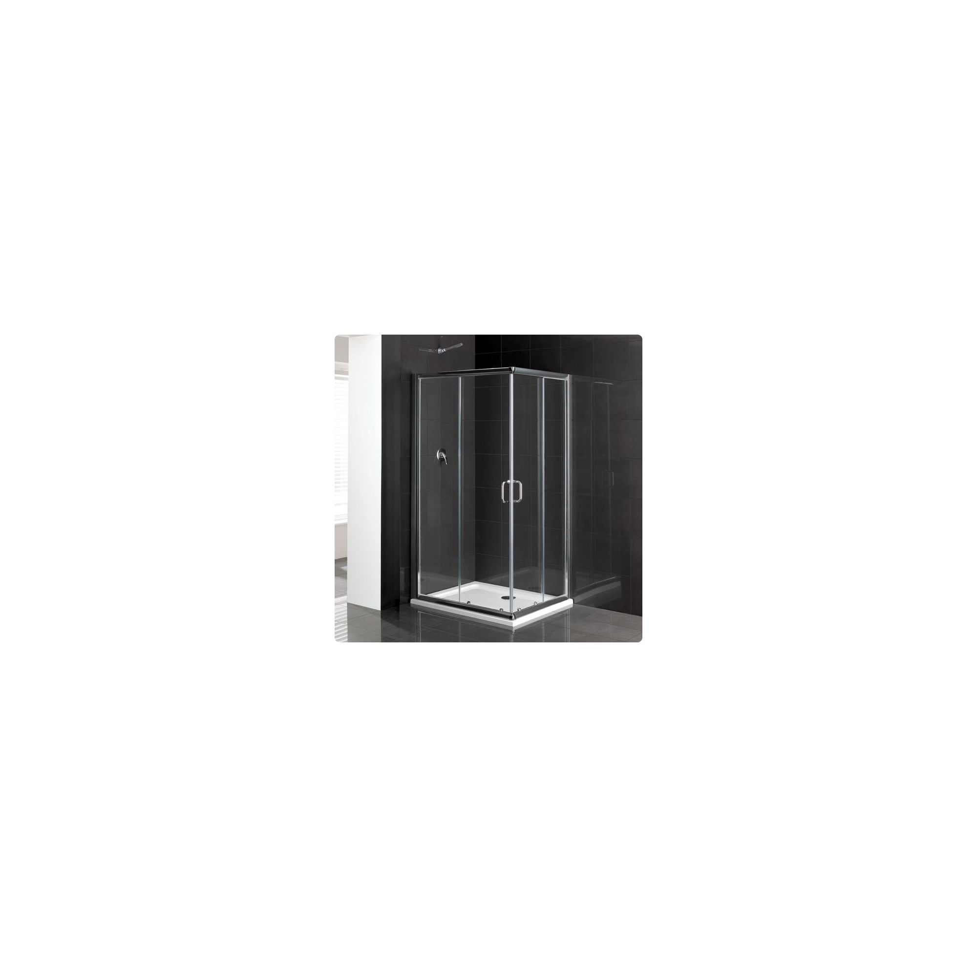 Duchy Elite Silver Offset Corner Entry Shower Enclosure 1000mm x 760mm, Standard Tray, 6mm Glass at Tesco Direct