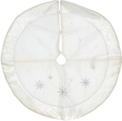 Image of 92cm White Snowflake Tree Skirt
