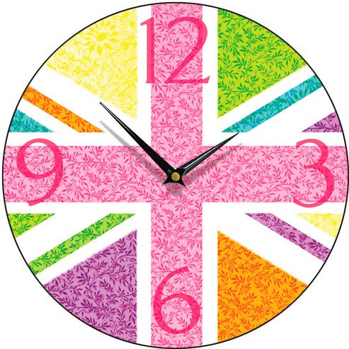 Image of Smith & Taylor Union Jack Multiflora Round Wall Clock