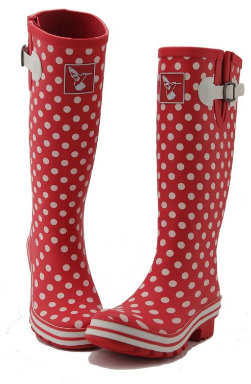 Image of Evercreatures Ladies Evergreen Wellies White Polka Dots 6