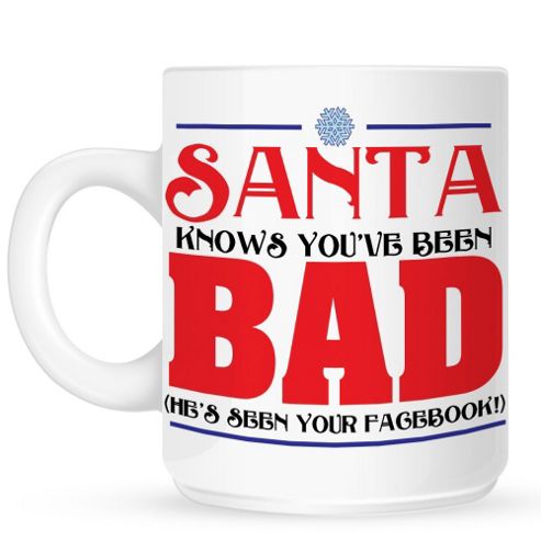 Image of Santa Knows When You've Been Bad 10oz Ceramic Mug