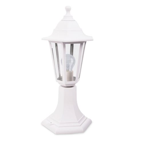 Image of Traditonal Ip44 Outdoor Post Top Lantern Light In Matt White