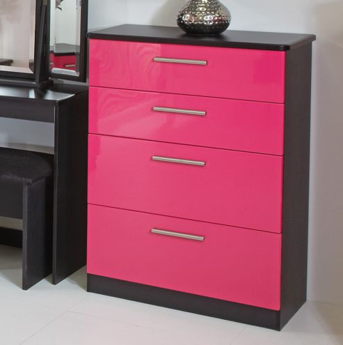 Image of Welcome Furniture Knightsbridge 4 Drawer Deep Chest - Black - Black