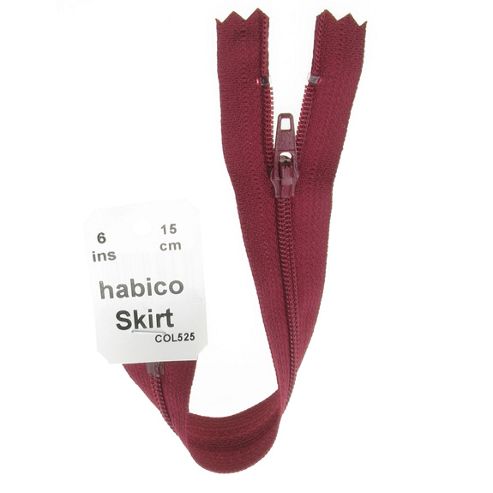 Image of Skirt Zip - 15cm - Plum