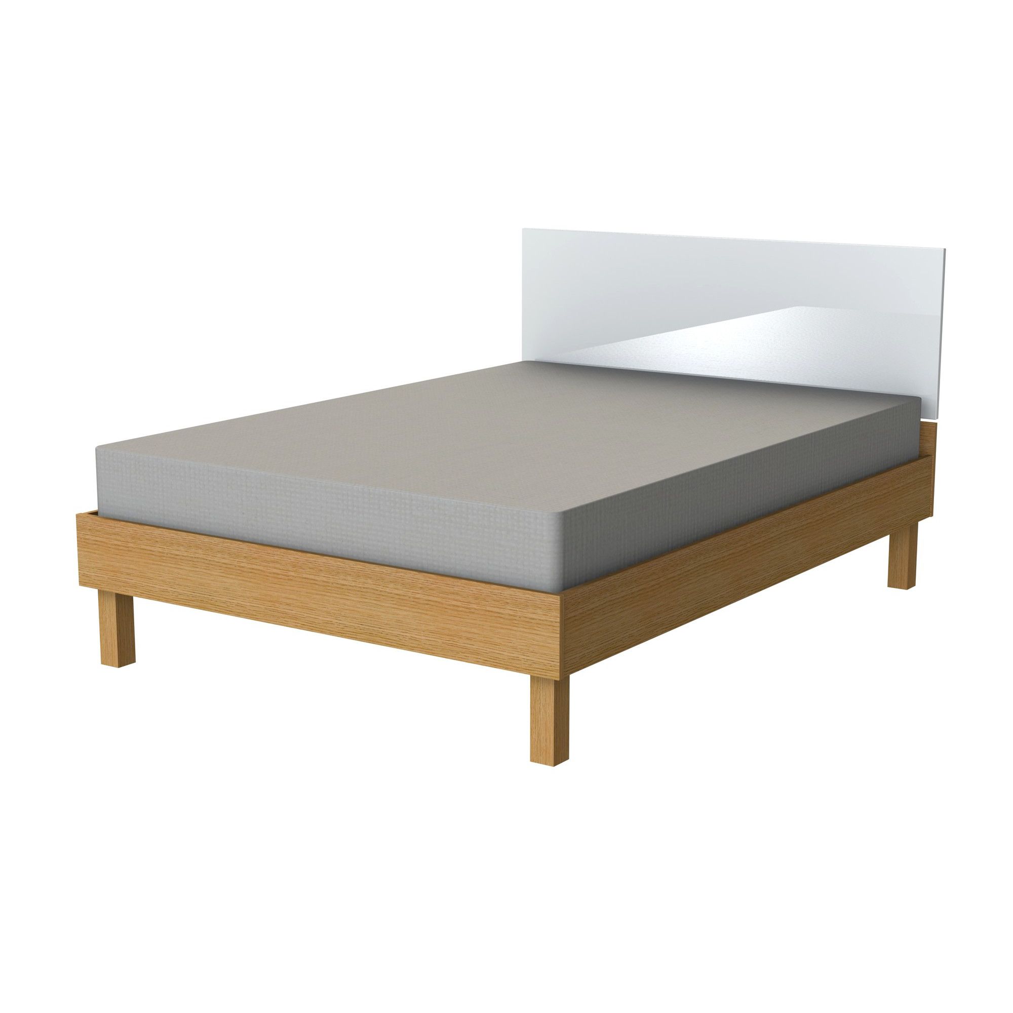 Ashcraft Modular Storage Double Bed - Oak With White Gloss at Tesco Direct