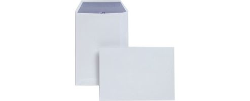 Image of Plus Fabric Envelopes Pocket Press Seal 110gsm C5 White [pack 250]