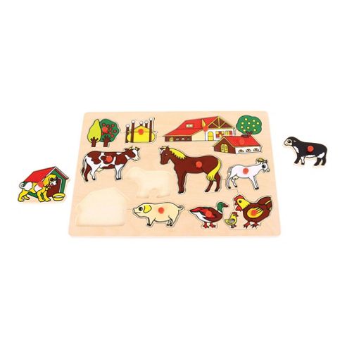 Image of Bigjigs Toys Bj094 Farm Lift Out Puzzle