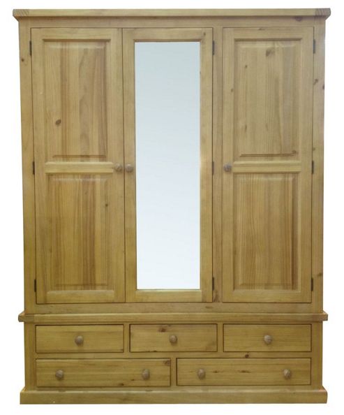 Image of Thorndon Cotswold Large Mirrored 3 Door Wardrobe