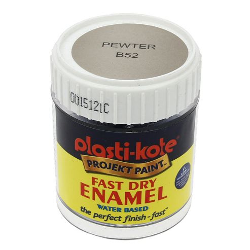 Image of Plasti-kote Brush On Water Based Enamel - Pewter 59ml