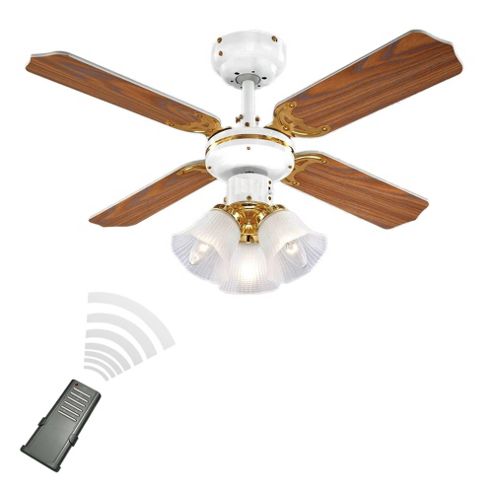Image of Hawker Remote Control 36 Ceiling Fan With Light In White