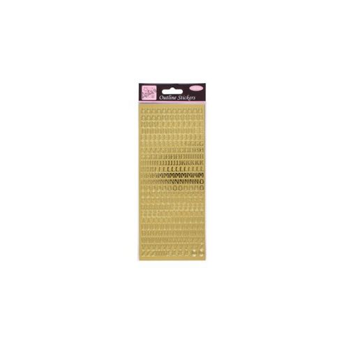 Image of Outline Stickers Capital Letters Gold