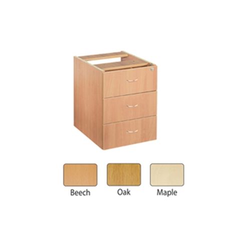 Image of Jemini 3-drawer Fixed Pedestal Maple Kf72080