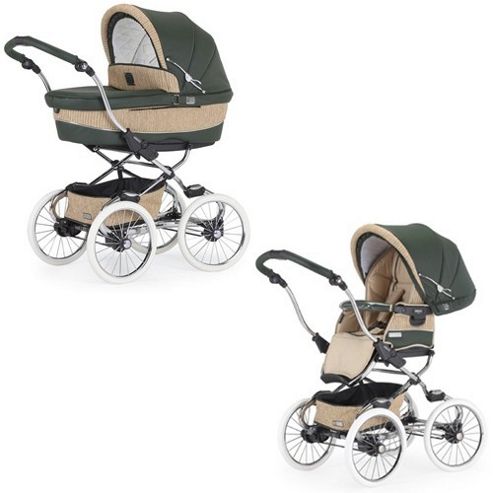 Image of Bebecar Stylo Class El Prive Luxury Combination Pram (green Weave)