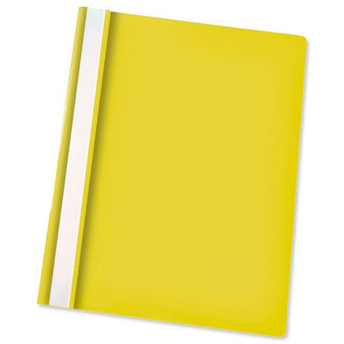 Image of Esselte Report Flat File Lightweight Plastic Clear Front A4 Yellow Ref 56281 [pack 25]