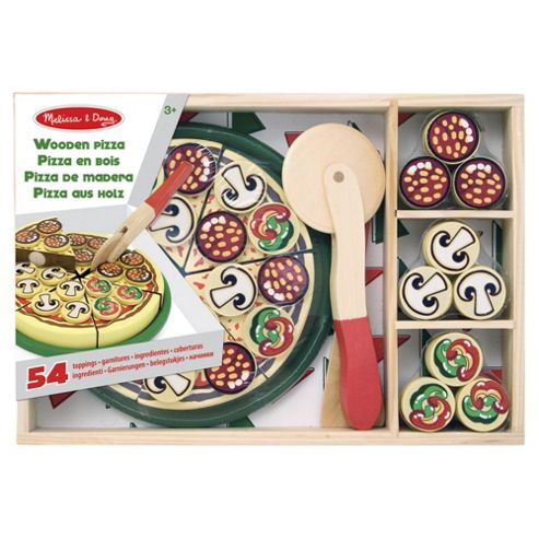 Image of Melissa & Doug - Pizza Party Wooden Play Food Set With Over 50 Toppings