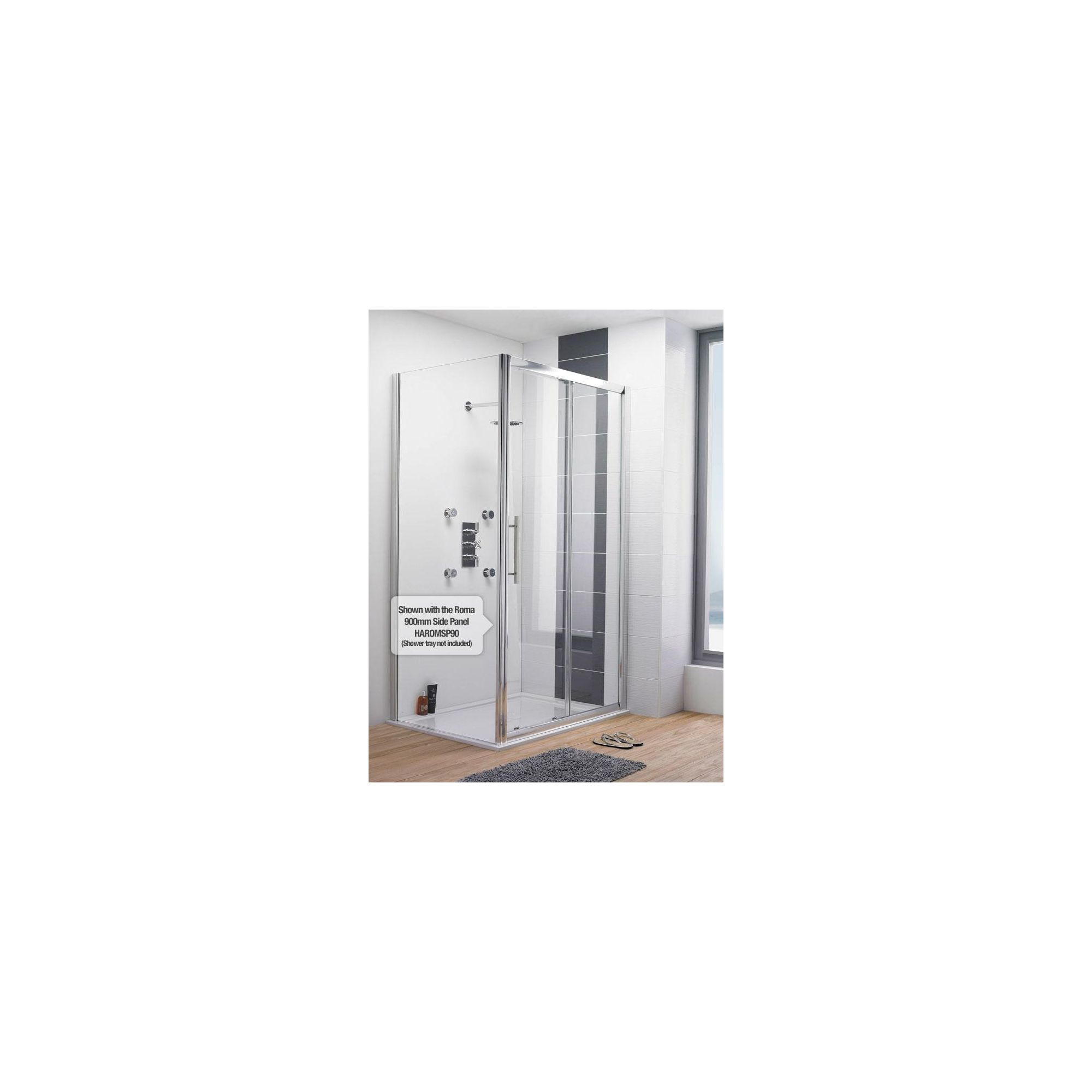 Ultra Roma Sliding Shower Door, 1200mm Wide, 6mm Glass at Tesco Direct